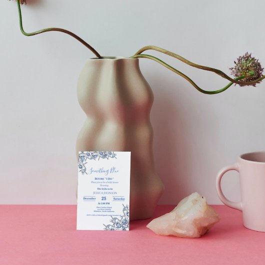 Invitation Quelque chose de bleu avant que je ne fasse la dou