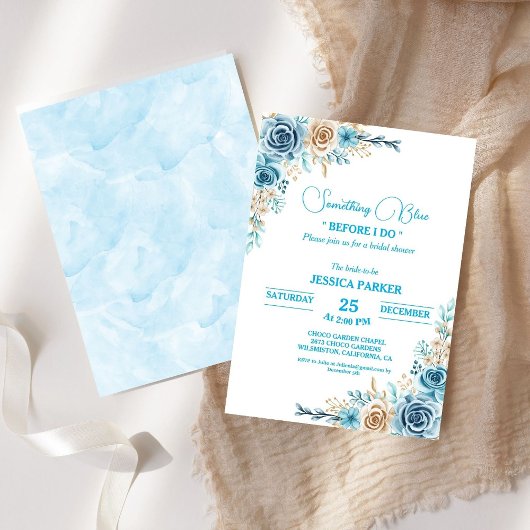 Invitation Quelque chose de bleu avant que je ne fasse la dou