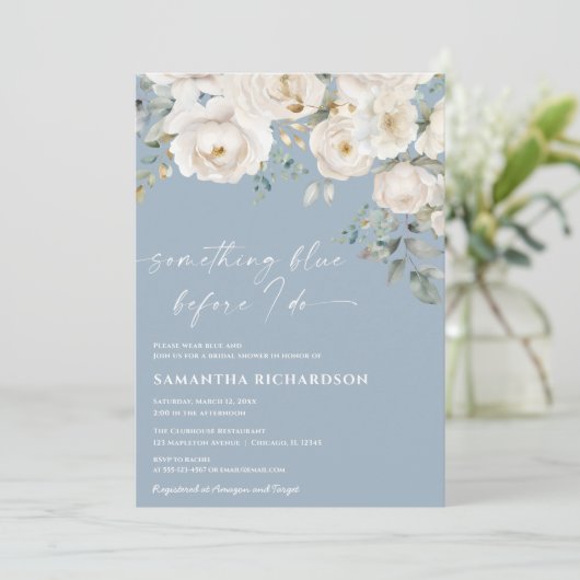 Invitation Quelque chose de bleu avant que je ne fasse la dou (Debout devant)