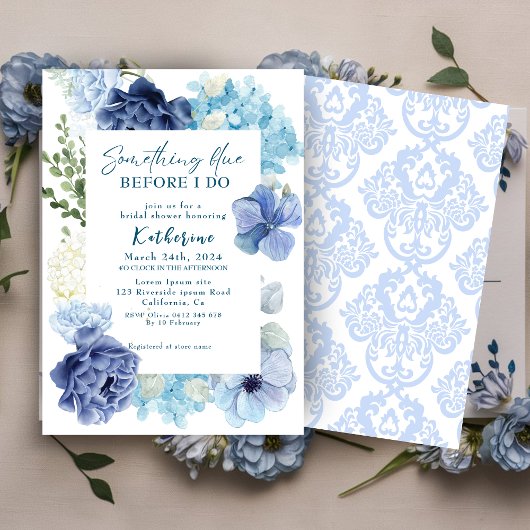Invitation Quelque chose de bleu avant que je ne fasse la fêt
