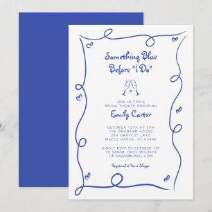 Invitation Quelque Chose De Bleu Avant Que Je Ne Fasse Main T