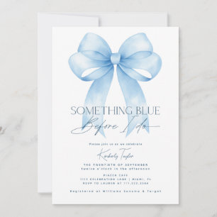 Invitation Quelque chose de bleu avec un nœud bleu avant que