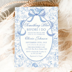 Invitation Quelque chose de bleu Bow Chinoiserie Fête des mar