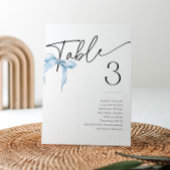 Invitation Quelque chose de Bleu Bow Tiying Knot Numéro de la