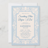 Invitation Quelque Chose de Bleu Broderie Mariage Classique M (Devant)