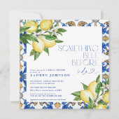 Invitation Quelque chose de bleu citron carrelage marocain Fê (Devant)