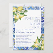 Invitation Quelque chose de bleu citron marocain QR Fête des (Devant)