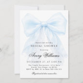 Invitation Quelque chose de bleu design ruban de dentelle élé (Devant)
