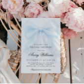 Invitation Quelque chose de bleu design ruban de dentelle élé