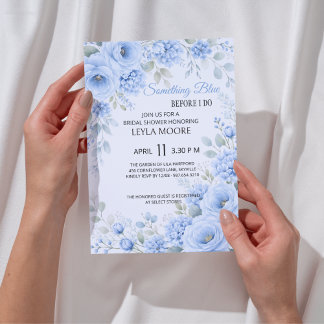 Invitation Quelque Chose de Bleu Dusty Floral Bridal Shower