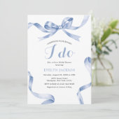 Invitation Quelque chose de bleu Fête des mariées Bow (Debout devant)
