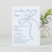 Invitation Quelque chose de bleu Fête des mariées Bow (Debout devant)