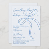Invitation Quelque chose de bleu Fête des mariées Bow (Devant / Derrière)