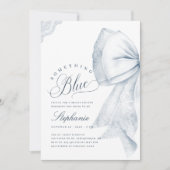 Invitation Quelque chose de bleu Fête des mariées Bow (Devant)