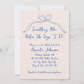 Invitation Quelque chose de bleu Fête des mariées de la main (Devant)