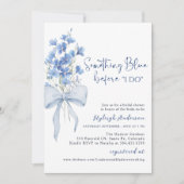 Invitation Quelque chose de bleu Fête des mariées| Ruban bleu (Devant)