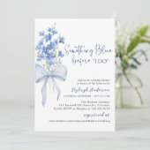 Invitation Quelque chose de bleu Fête des mariées| Ruban bleu (Debout devant)