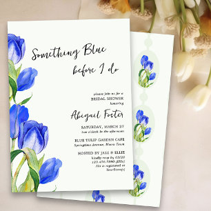 Invitation Quelque chose de bleu Fleurs de tulipes printanièr