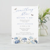 Invitation Quelque chose de bleu Fleurs & Papillons Fête des  (Debout devant)