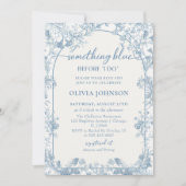 Invitation Quelque chose de bleu Floral Chinoiserie Fête des  (Devant)