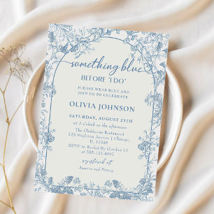 Invitation Quelque chose de bleu Floral Chinoiserie Fête des