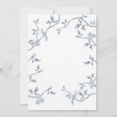 Invitation Quelque chose de bleu Floral Fête des mariées bleu (Dos)