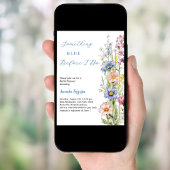 Invitation Quelque chose de bleu floral rose violet Fête des 