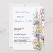 Invitation Quelque chose de bleu floral rose violet Fête des  (Devant)