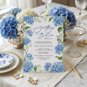 Invitation Quelque Chose de Bleu Hydrangea Fleurs Réception d