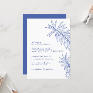 Invitation Quelque chose de bleu minimaliste Botanique