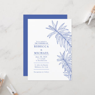 Invitation Quelque chose de bleu minimaliste Botanique