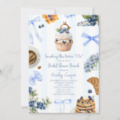 Invitation Quelque Chose de Bleu Petit Déjeuner de Mariage Th (Devant)