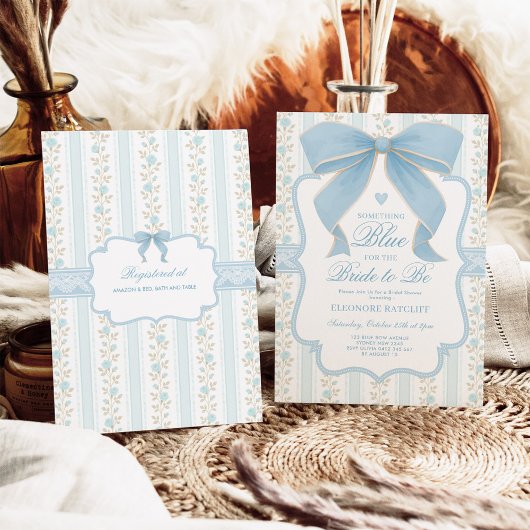 Invitation Quelque chose de bleu pour la Fête des mariées Ble