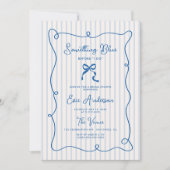 Invitation Quelque chose de bleu squighe Fête des mariées de (Devant)