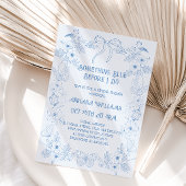Invitation Quelque chose de bleu Toile Bow nuptiale douche In
