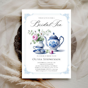 Invitation Quelque chose de bleu Toile Frame Flora Bridal Tea