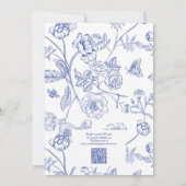 Invitation Quelque chose de bleu Victorian QR Floral Fête des (Dos)