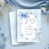 Invitation Quelque chose de Blue Bow et Fête des mariées Fleu