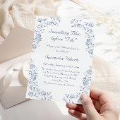 Invitation Quelque chose de Blue Chinoiserie Fête des mariées