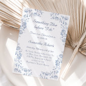 Invitation Quelque chose de Blue Chinoiserie Fête des mariées