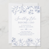 Invitation Quelque chose de Blue Chinoiserie Fête des mariées (Devant)