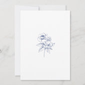 Invitation Quelque chose de Blue Chinoiserie Fête des mariées (Dos)