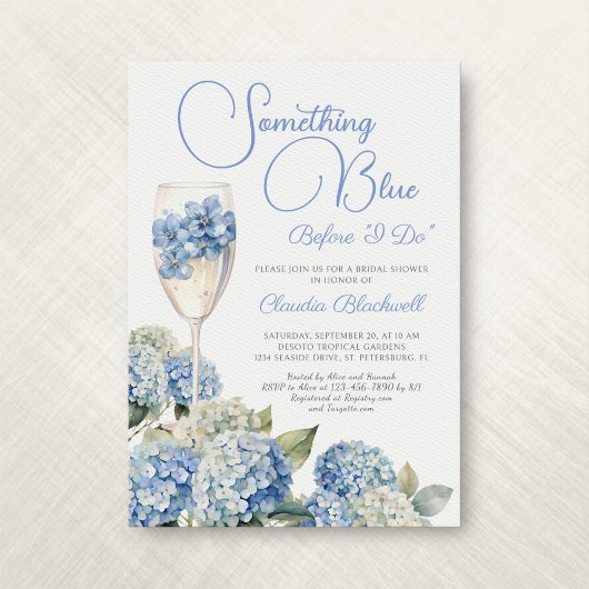 Invitation Quelque chose de Blue Hydrangea Fête des mariées