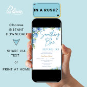 Invitation Quelque chose de Blue Hydrangea Fête des mariées F