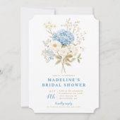 Invitation Quelque chose de Blue Hydrangeas nuptiale douche I (Devant)