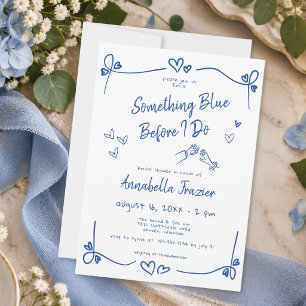 Invitation Quelque Chose de Fantaisiste et de Bleu pour une F