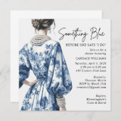 Invitation Quelque chose de Fête des mariées bleue (Devant / Derrière)