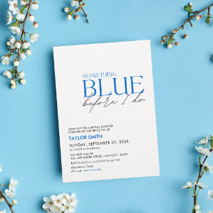 Invitation Quelque chose de Fête des mariées bleue minimalist