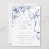 Invitation Quelque chose de Fête des mariées Florale Bleue (Devant)