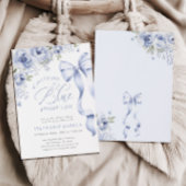 Invitation Quelque chose de Fête des mariées Florale Bleue